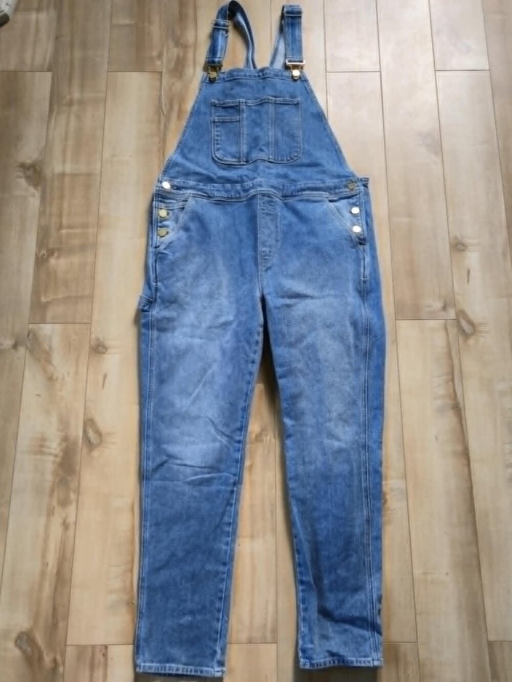 FRAME Denim Le High Straight Overalls – Islet Wash – Medium